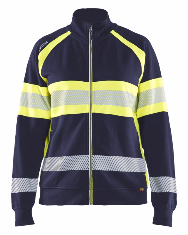 Sweatshirt Dame 3505 Hi-vis Marineblå/Gul, str. XS
