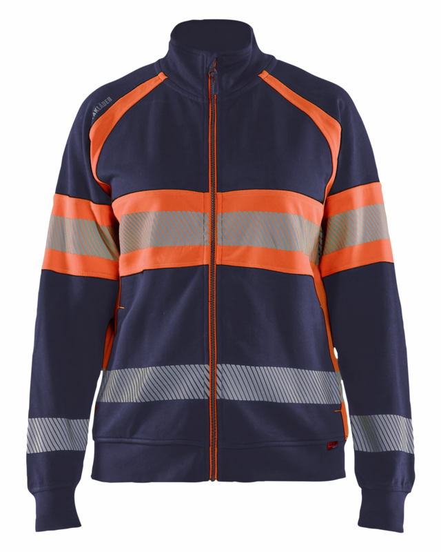 Sweatshirt Dame 3505 Hi-vis Marineblå/Orange, str. M
