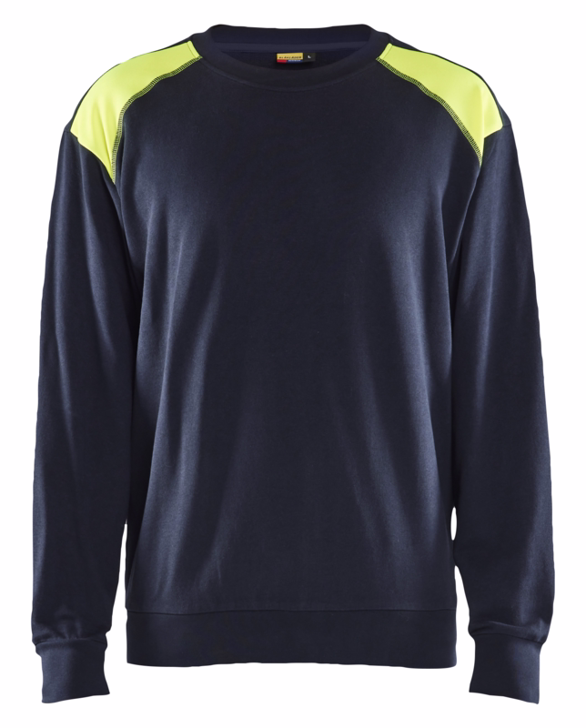 Sweatshirt 3580 Hi-vis Mørk Marineblå/Gul, str. 3XL