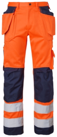 Top swede - Håndværkerbukser 2516, Hi-vis Orange/Navy