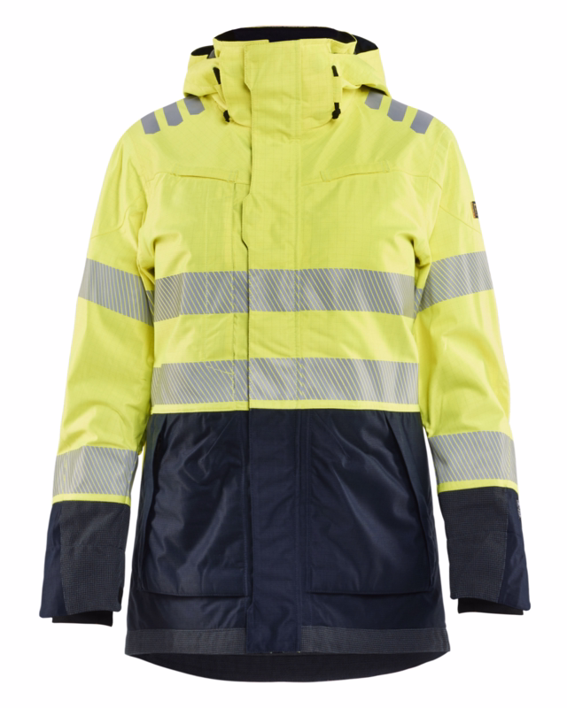 Skaljakke Dame 4449 Hi-vis Gul/Marineblå, str. 3XL