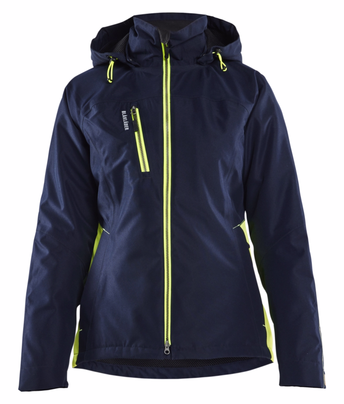 Vinterjakke Dame 4972 Hi-vis Mørk Marineblå/Gul, str. 3XL
