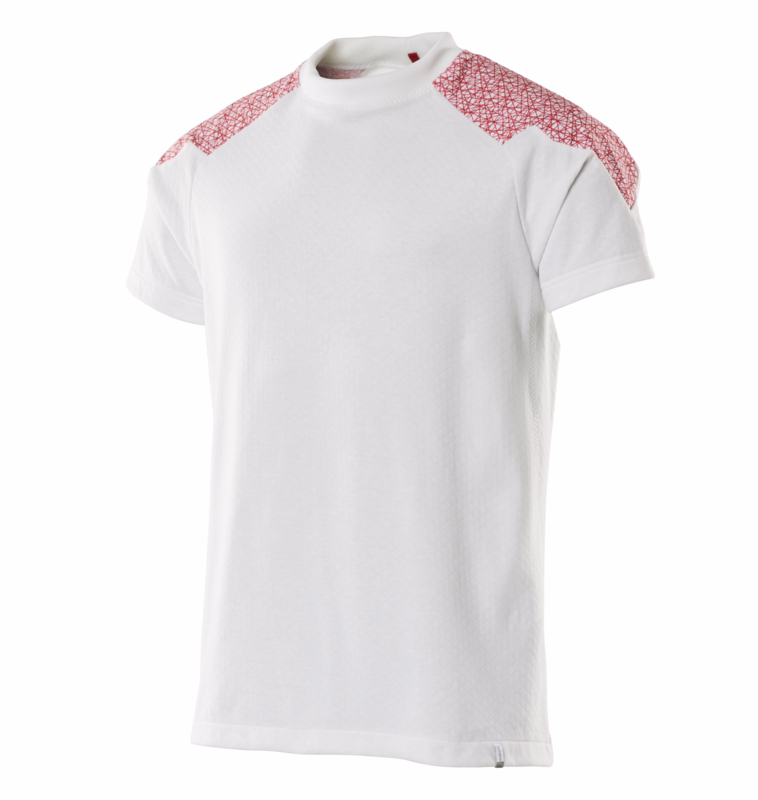 T-shirt Food&Care 20082 Hvid/signalrød, str. S