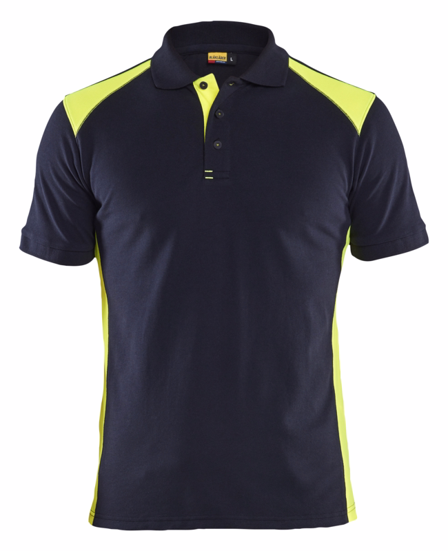 Poloshirt 3324 Hi-vis Mørk Marineblå/Gul, str. 3XL