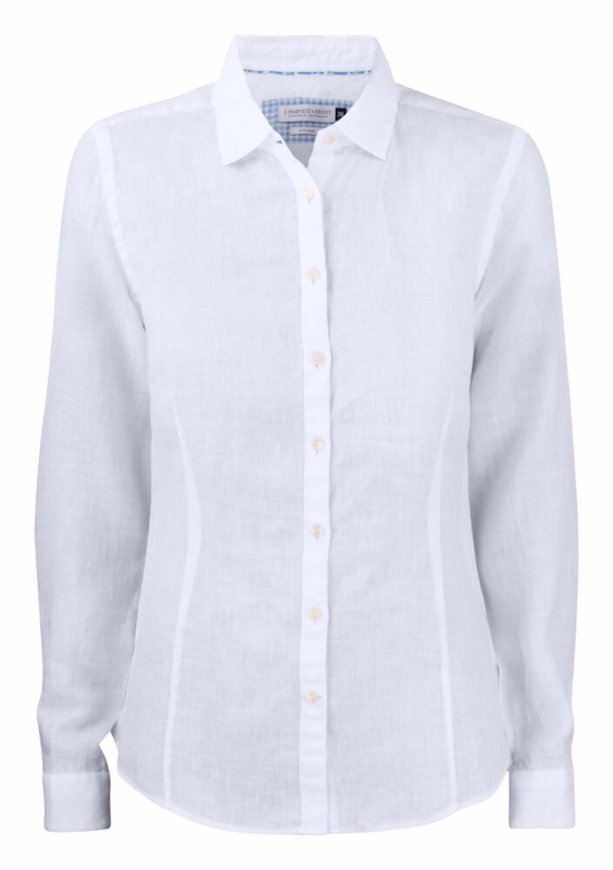 Skjorte Dame L/Æ Hør 2903303 Hvid, str. S