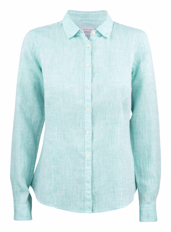 Skjorte Dame L/Æ Hør 2903303 Green, str. 2XL