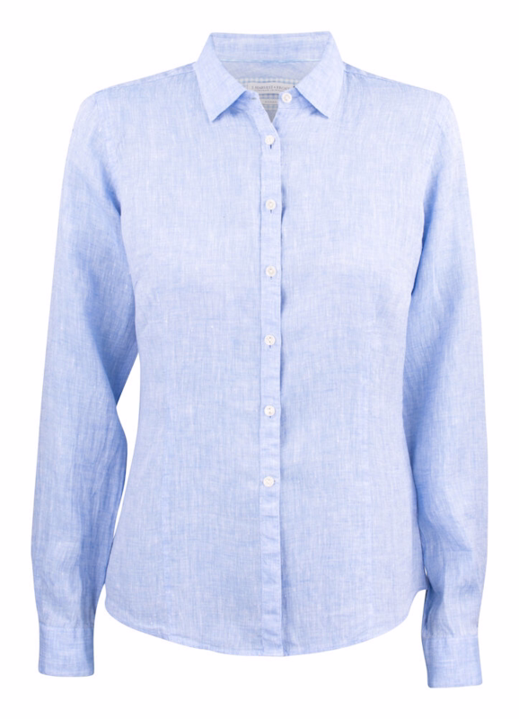 Skjorte Dame L/Æ Hør 2903303 Sky blue, str. XS