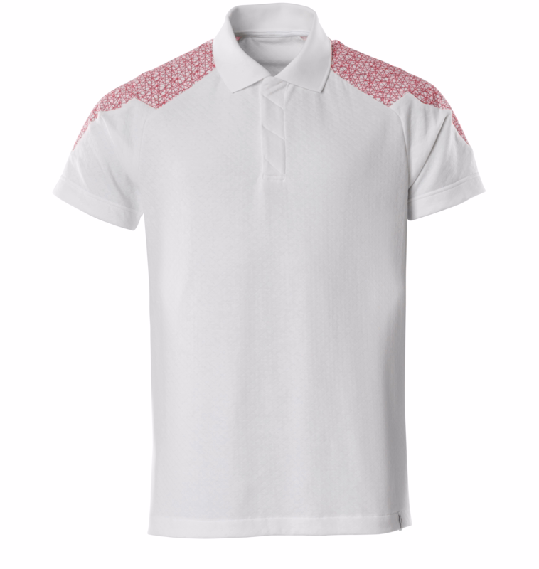 Poloshirt Food&Care 20083 Hvid/signalrød, str. XS