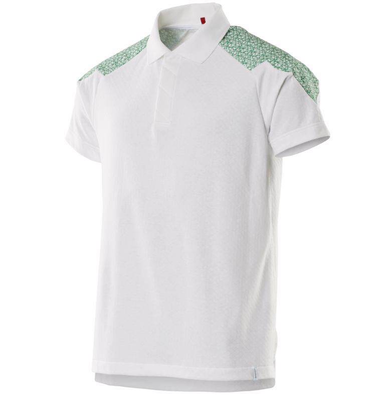 Poloshirt Food&Care 20083 Hvid/græsgrøn, str. XS