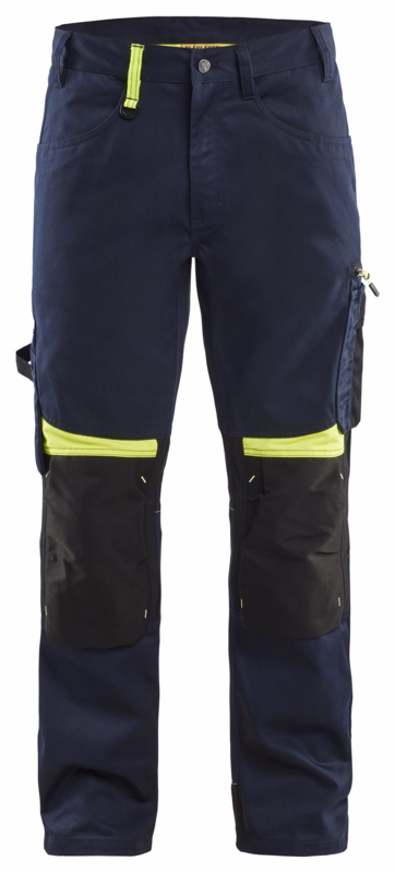 Arbejdsbuks 1556 Hi-vis Mørk Marineblå/Gul, str. C52