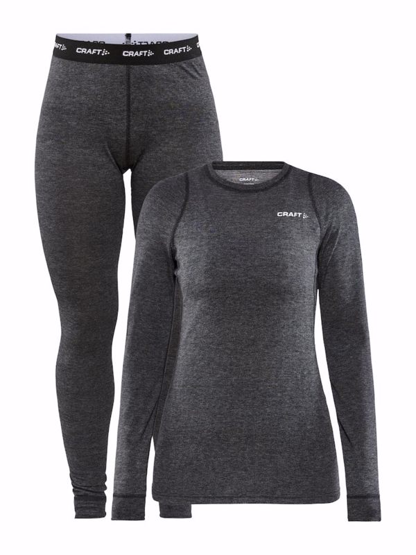 Undertøjssæt Dame Core Wool 1909710 Black melange str. L