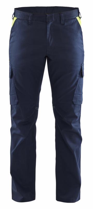 Arbejdsbuks 1444 Hi-vis Mørk Marineblå/Gul, str. D128