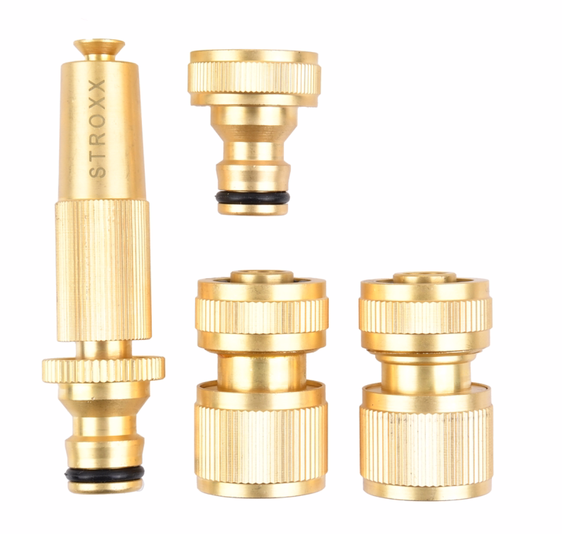 Sprøjtepistol sæt messing, 4 dele