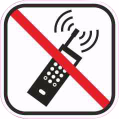 Pictogram mobiltelefon forbudt 57x57mm