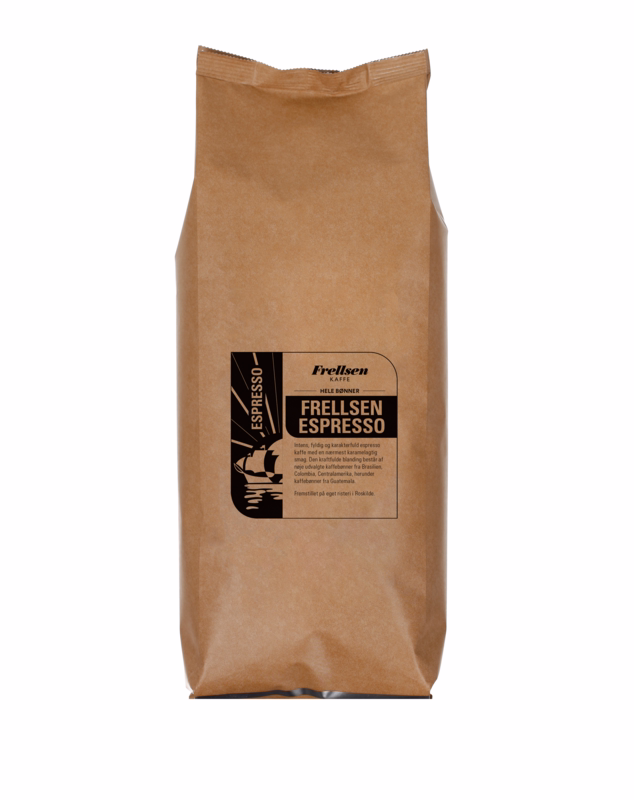 Kaffe Espresso mørkristet, hele bønner 1 kg