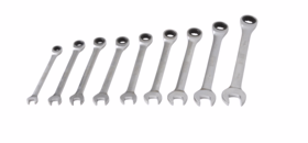 STROXX - Ringgaffelnøglesæt m/skralde 8-19 mm, 9 dele