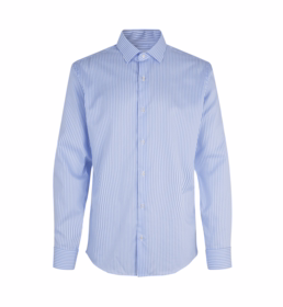 Seven Seas - Skjorte L/S S90 Slim Fit Strib Lysblå