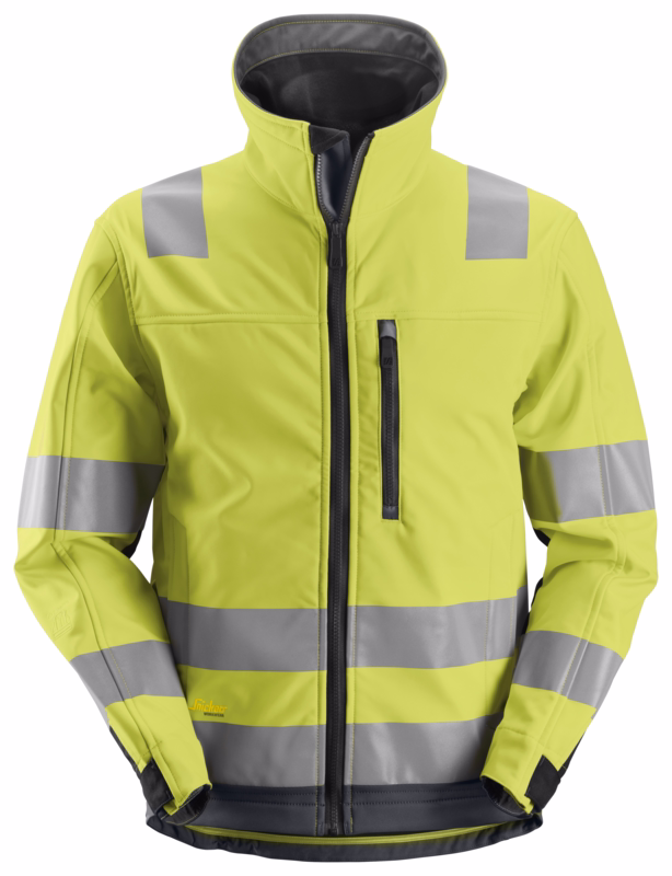 Jakke softshell AllroundWork gul/koksgrå kl.3, str. 3XL