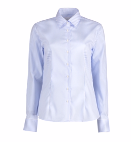 Seven Seas - Skjorte Dame L/S S780 Mod. Fit Strib Lysblå