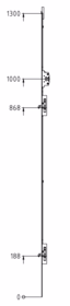Assa Abloy - Underdel terrassedør 16x1300mm H6 D 28mm KP 188-868mm