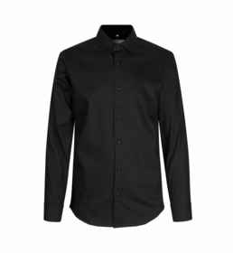 Seven Seas - Skjorte L/S Poplin SS40 Slim Fit Sort