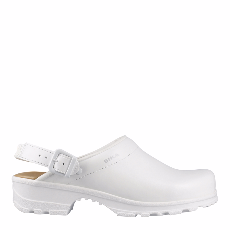 Træsko m/hæl rem 8185 Hvid, str. 43