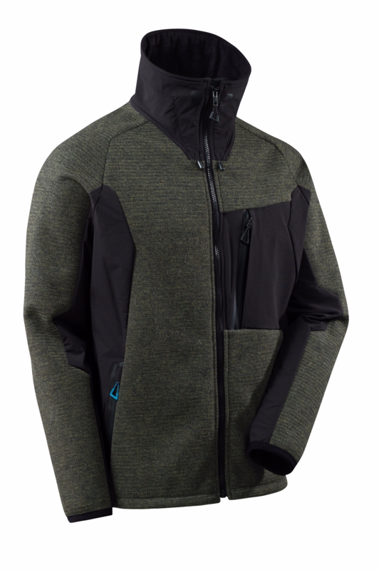 Strikjakke 17105 mosgrøn/sort, str. M