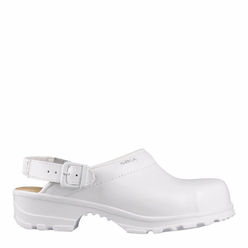 Sikkerhedstræsko m/hæl rem 8985 Hvid, str. 46