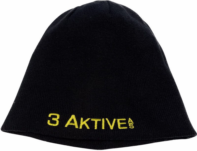 Hue vendbar sort/gul m/3Aktive logo