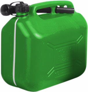 Benzindunk plast m/tud 5 ltr. (Grøn)