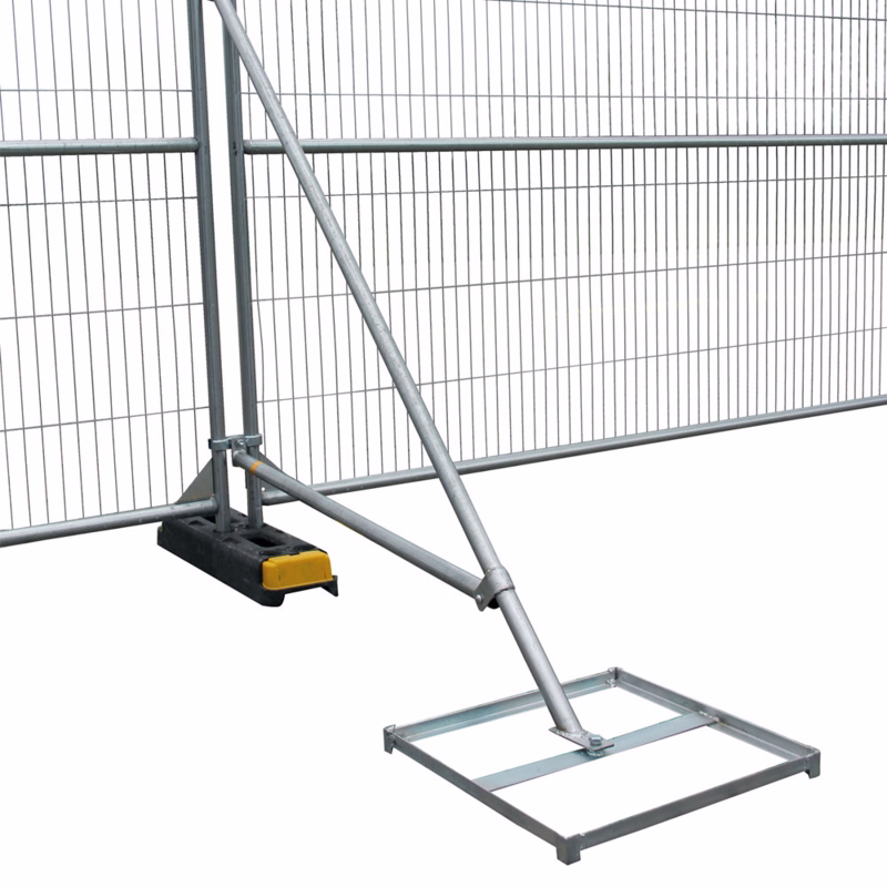 Støtteben m/stabilisator og bund t/byggepladshegn