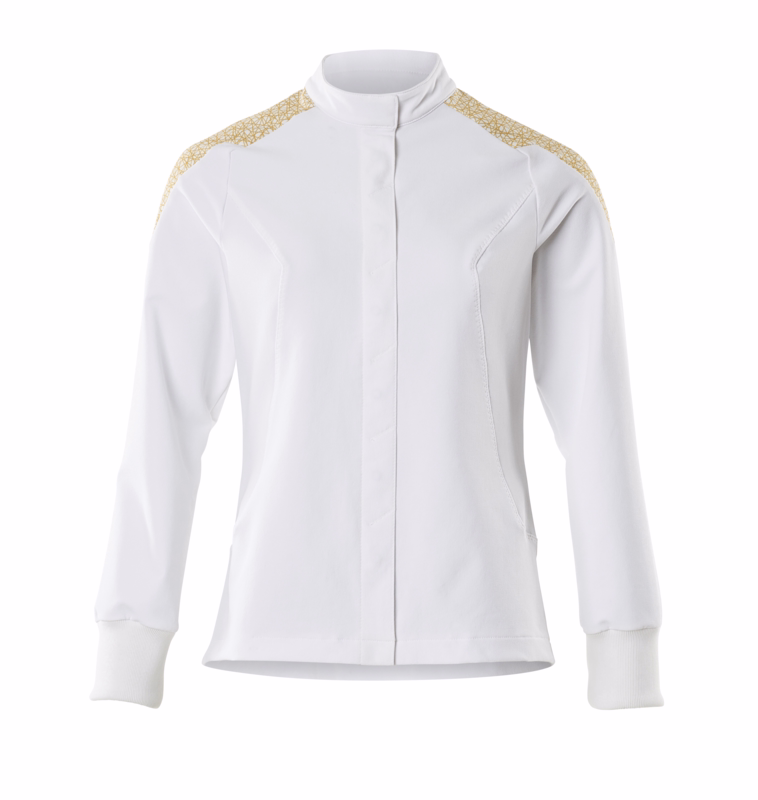 Jakke Dame Food&Care 20064 Hvid/karrygul, str. 6XL