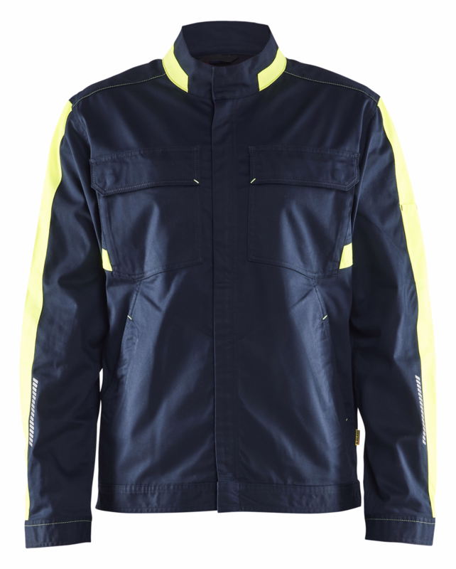 Arbejdsjakke 4444 Hi-vis Mørk marineblå/gul, str. 2XL
