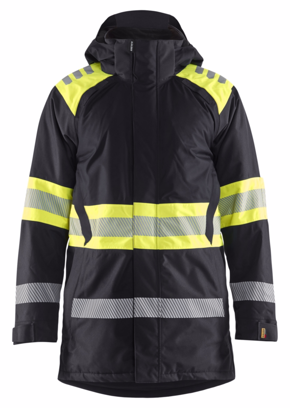 Vinterjakke 4485 Hi-vis Sort/Gul, str. 3XL