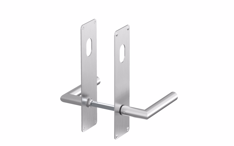 Dørgreb Ø18 mm Gering m/skilte 215x55 cyl/cyl RS