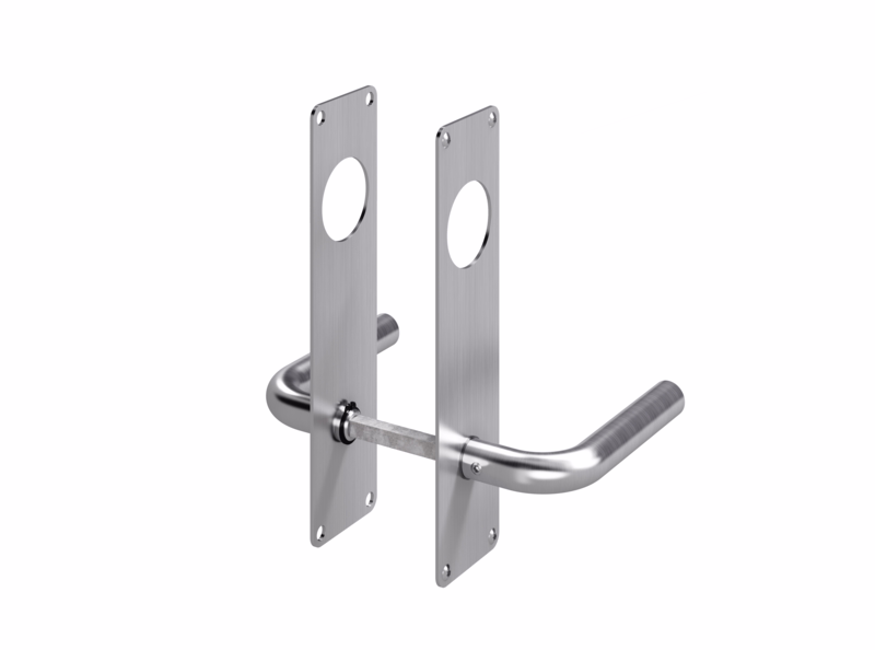 Dørgreb Ø18 mm L-form m/skilte 215x55 cyl/cyl Ø40 RS