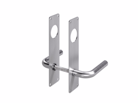 Randi - Dørgreb Ø18 mm L-form m/skilte 215x55 cyl/cyl Ø40 RS