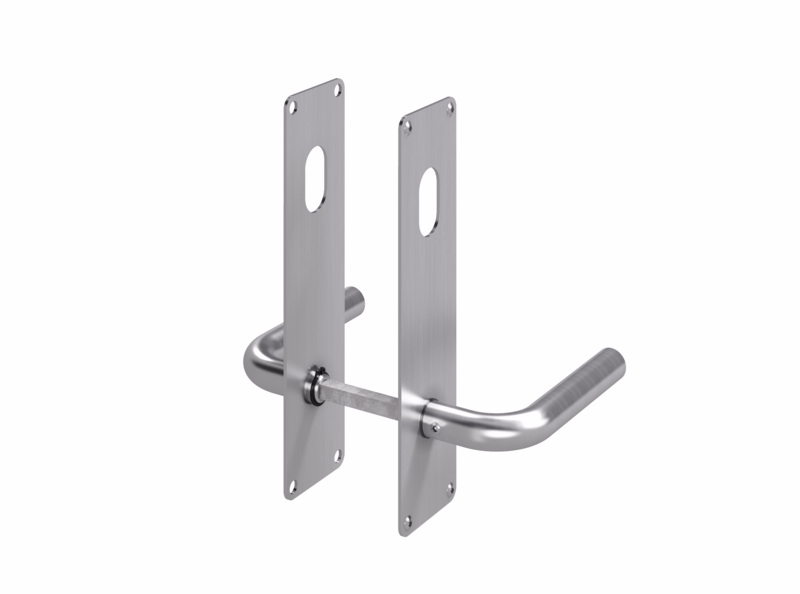 Dørgreb Ø18 mm L-form m/skilte 215x55 cyl/cyl RS