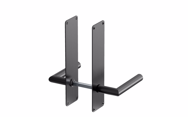 Dørgreb Ø18 mm Gering m/skilte 215x55 glat sort