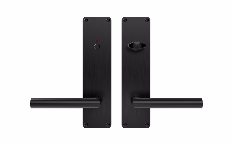 Dørgreb Ø18 mm Gering m/skilte 215x55 toilet sort