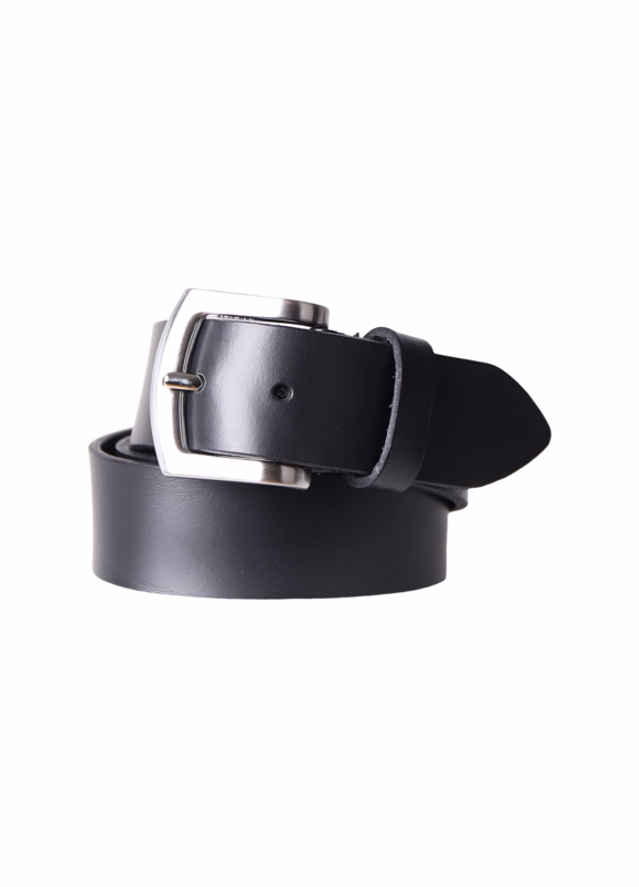 Læderbælte 14663 Sort, str. 105 cm