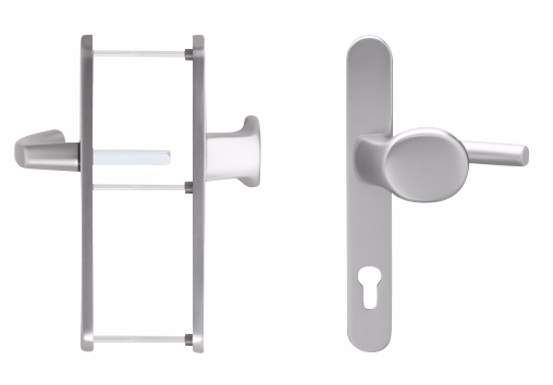 Dørgreb m/langskilt Alu sølv Greb/fast knop cc92 F1