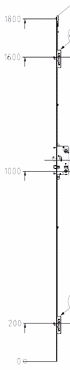 MPL Lås V underdel 25x1800mm H6 kolver D50 H:1000 C200-1600