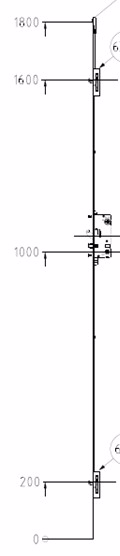 MPL Lås H underdel 25x1800mm H6 kolver D50 H:1000 C200-1600