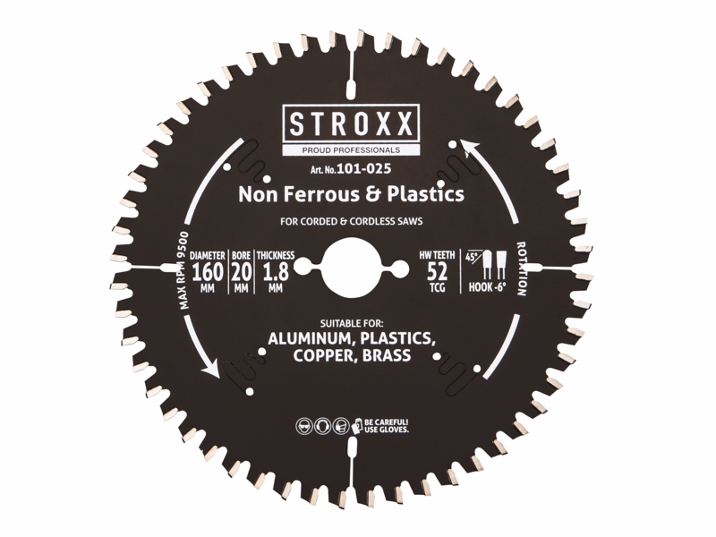 Rundsavklinge Ø160x1,8x20mm Z52NEG Alu