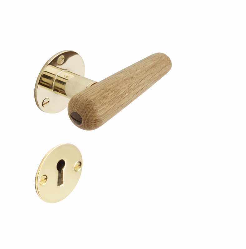 Dørgreb eg natur Torpedo m/mess roset Ø50 t/gl. dør