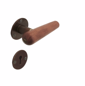  - Dørgreb bubinga Torpedo m/brun roset Ø50 t/gl. dør