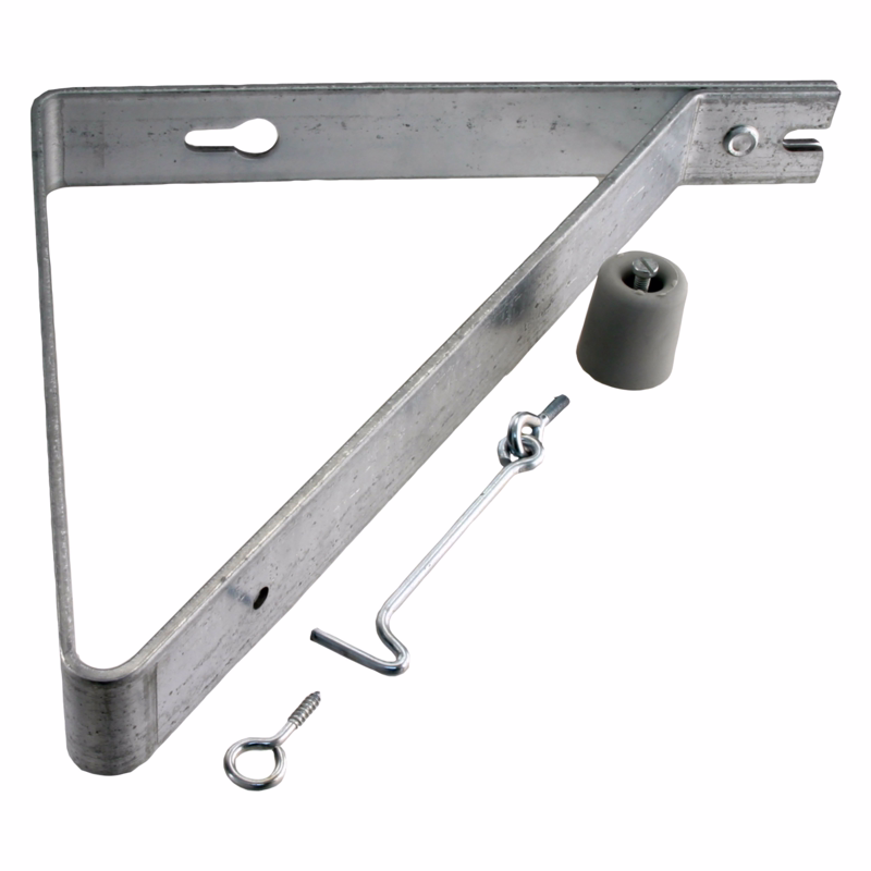 Dørstop fzb t/væg 90gr vinkel m/gummipuf og krog