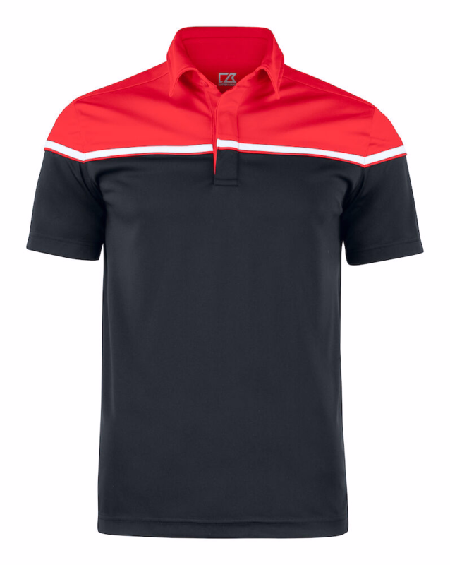 Poloshirt 354428 Seabeck Sort/rød, str. XL