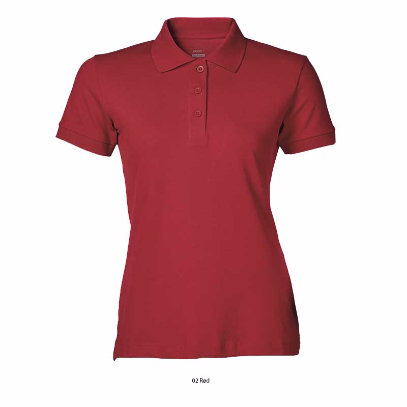 Polo shirt Dame Grasse rød, Str. M
